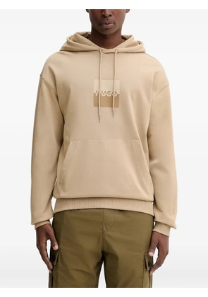 HUGO logo-print hoodie - Neutrals
