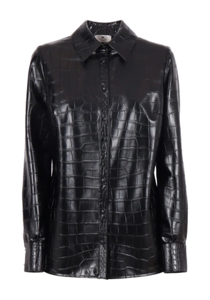 Elisabetta Franchi crocodile-effect shirt - Black