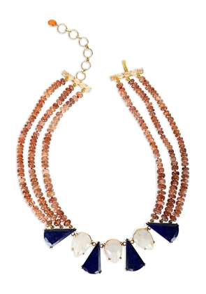 Bounkit Jewelry lapis and moonstone necklace - Blue