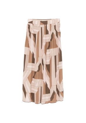 Gant geometric pleated midi skirt - Neutrals
