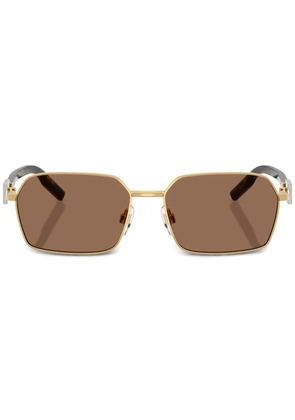 Dolce & Gabbana Eyewear logo-plaque sunglasses - Gold