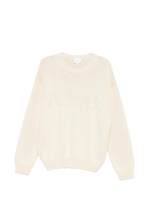 A.P.C. logo-detail crew-neck sweater - Neutrals