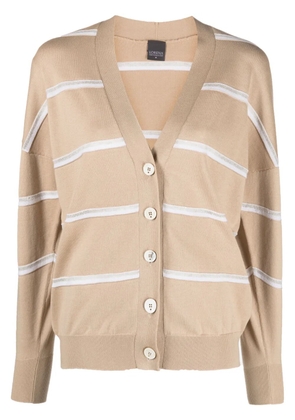 Lorena Antoniazzi striped knitted cardigan - Neutrals