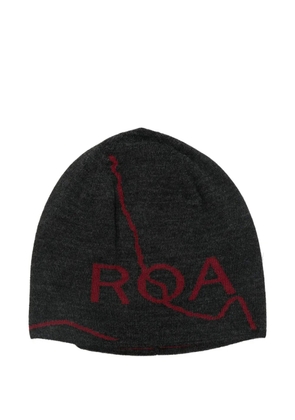 ROA logo-detail wool beanie hat - Grey