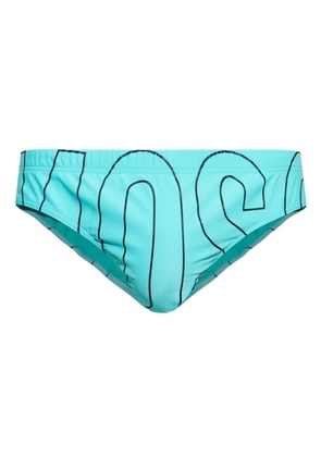 Moschino logo print swimming trunks - Blue