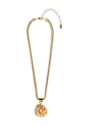 Magda Butrym rose-embellished pendant necklace - Yellow