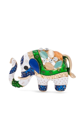 HZMER JEWELLERY crystal-embellished elephant brooch - Gold