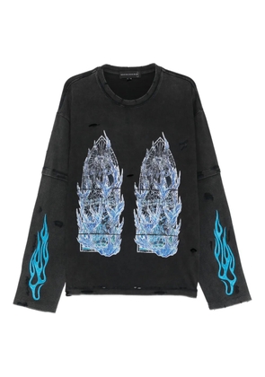 Who Decides War Flame Glass sweatshirt - Grey