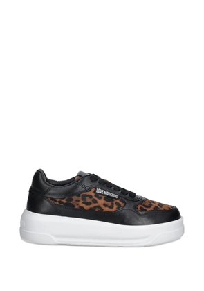 Love Moschino leopard-print sneakers - Black