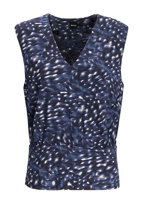 BOSS V-neck printed top - Blue