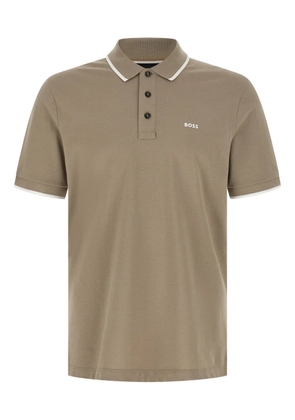 BOSS logo-detail polo shirt - Neutrals