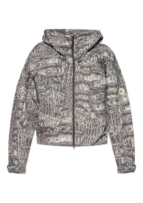 adidas by Stella McCartney crocodile-print hooded jacket - Grey