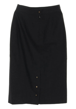 CHANEL Pre-Owned 1986-1988s wool midi skirt - Grey