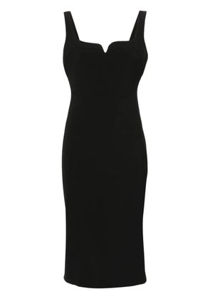 Victoria Beckham zip-up crepe midi dress - Black