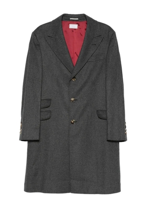 Brunello Cucinelli button-fastening flap-pocket coat - Grey