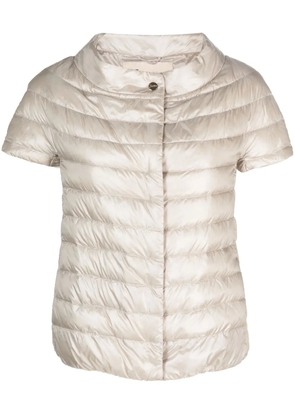 Herno Margherita short-sleeve quilted jacket - Neutrals