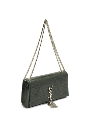 Saint Laurent Pre-Owned 2019 medium Kate croc-embossed shoulder bag - Green