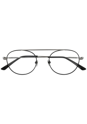 Calvin Klein logo round frame glasses - Black