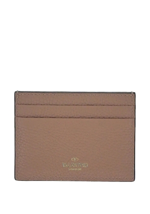 Valentino Garavani Rockstud leather card holder - Brown
