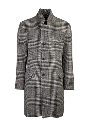 Hannes Roether checked buttoned coat - Grey