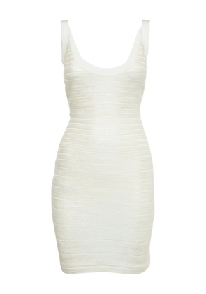 Hervé Léger Pre-Owned sleeveless knitted mini dress - Neutrals