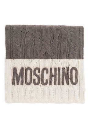 Moschino cable-knit panelled scarf - Grey