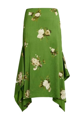 ERDEM floral-print asymmetric skirt - Green