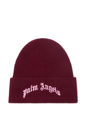 Palm Angels logo beanie - Red