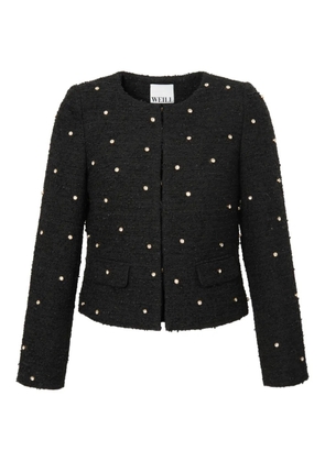 WEILL PARIS tweed rhinestone jacket - Black