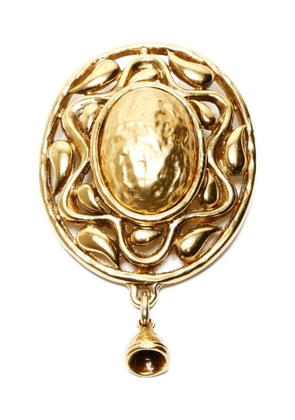 Saint Laurent Pre-Owned 1970s-1990s textured brooch - Gold