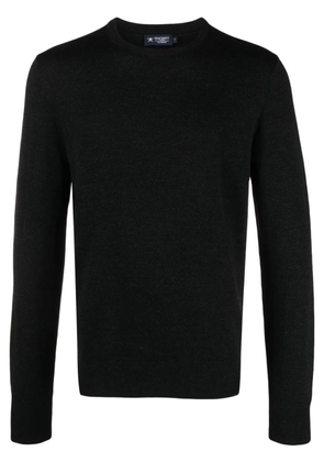 Hackett herringbone jacquard wool jumper - Black