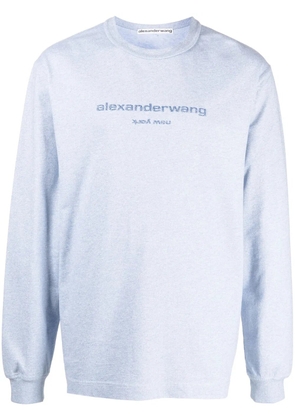 Alexander Wang glitter-effect long-sleeve T-shirt - Blue