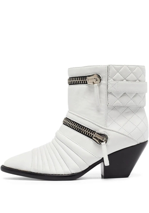 Giuseppe Zanotti Vintage 65mm quilted zip-detail ankle boots - White