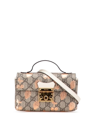 Gucci Pre-Owned 2016-2025 Mini GG Supreme Berry Padlock satchel - Brown