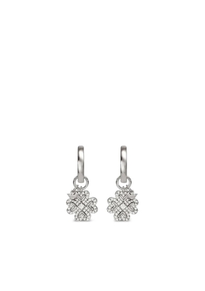 Emporio Armani flower-pendant hoop earrings - Silver
