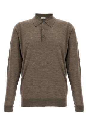 John Smedley polo-neck cuffed-sleeve sweater - Brown