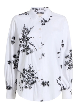 Cinq A Sept floral-print balloon-sleeve top - White