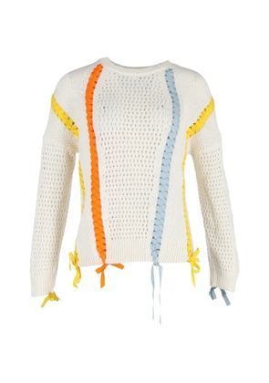 Maje ribbon-detail sweater - Neutrals