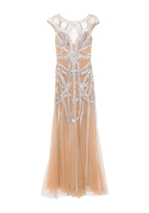 Zuhair Murad roads-embroidered flared gown - Neutrals