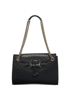 Gucci Pre-Owned embossed-horsebit chain-strap shoulder bag - Black