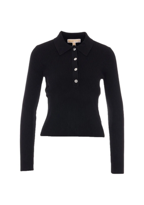Michael Michael Kors button long-sleeve polo shirt - Black