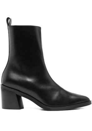 POEVE 70mm leather pointed-toe bootss - Black