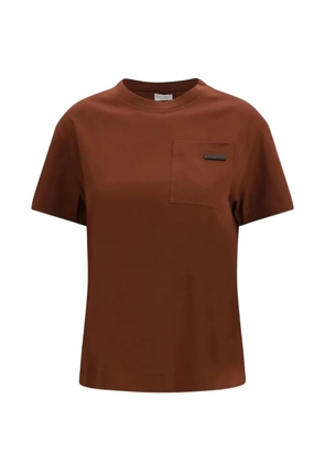 Brunello Cucinelli chest-pocket crew-neck T-shirt - Brown