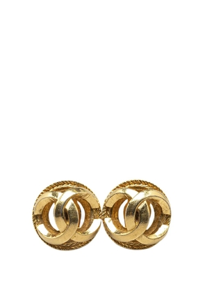 CHANEL Pre-Owned 1970-1980 Gold Plated CC Clip On costume earrings