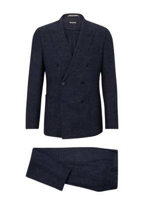 BOSS pleated double-breasted suit - Blue