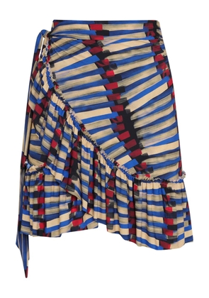 Lygia & Nanny Laurita ruffled stripe mini skirt - Blue
