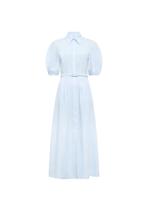 Gabriela Hearst Maude pleated belted shirtdress - Blue