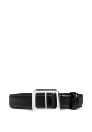 LIE STUDIO Georgia Slim silver buckle calf leather belt - Black
