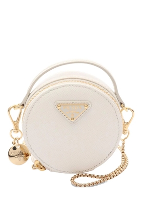 Prada Pre-Owned 2020s saffiano triangle mini pouch bag - White