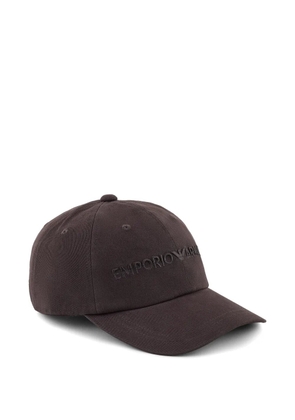 Emporio Armani logo-emnbroidered cap - Brown